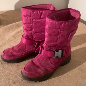 Coach pink winter boots